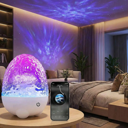 lampe aurore boréale chevet veilleuse avec bluetooth intégré