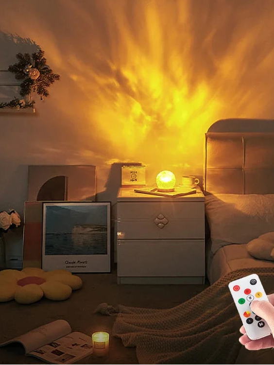 Lampe aurore boréale projecteur led lumière jaune mur lampe de chevet chambre