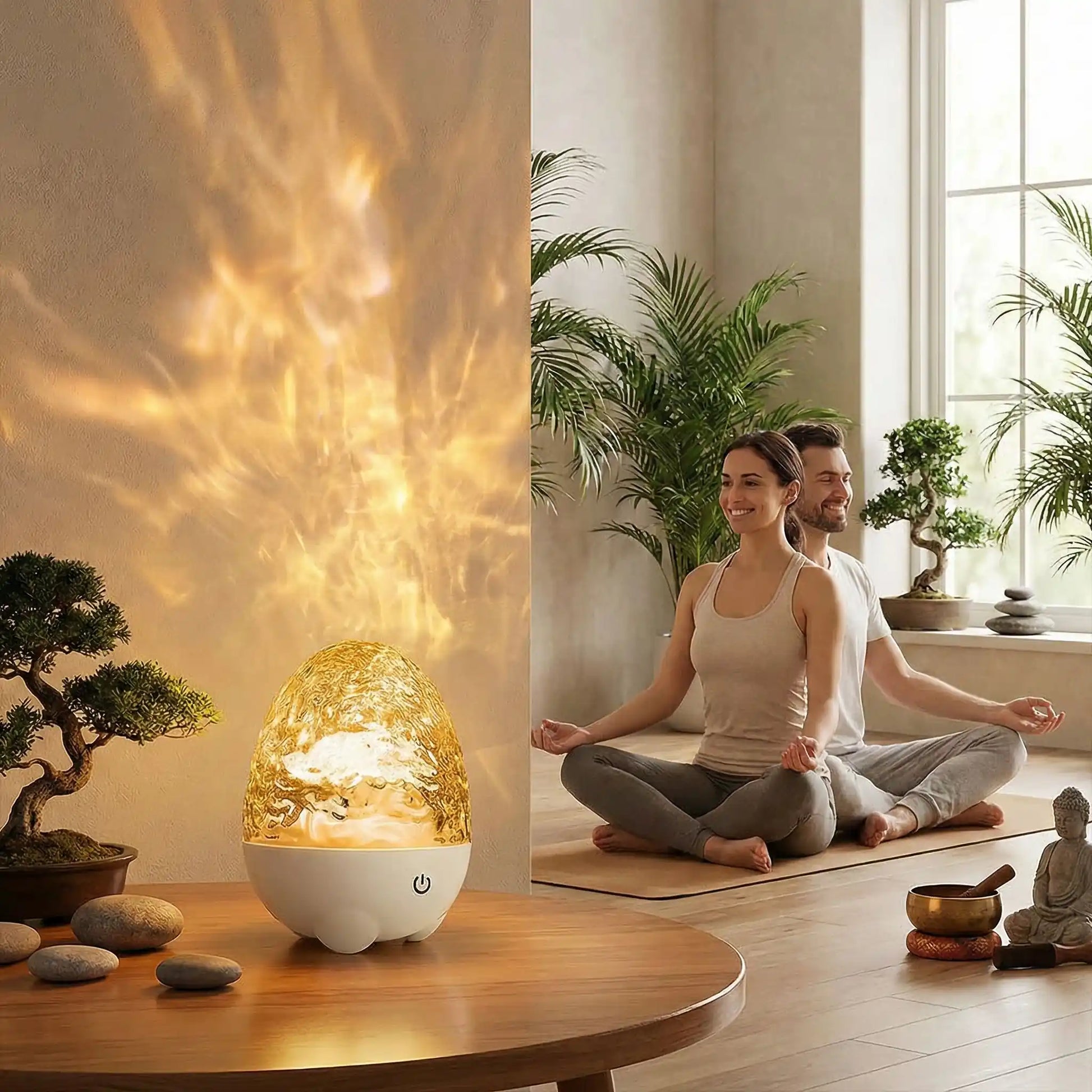 Lampe aurore boréale veilleuse Bluetooth pour méditation et relaxation