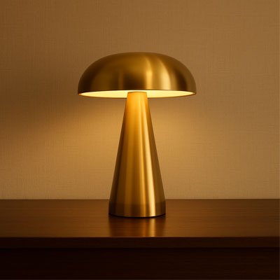 Lampe champignon de bureau LED or