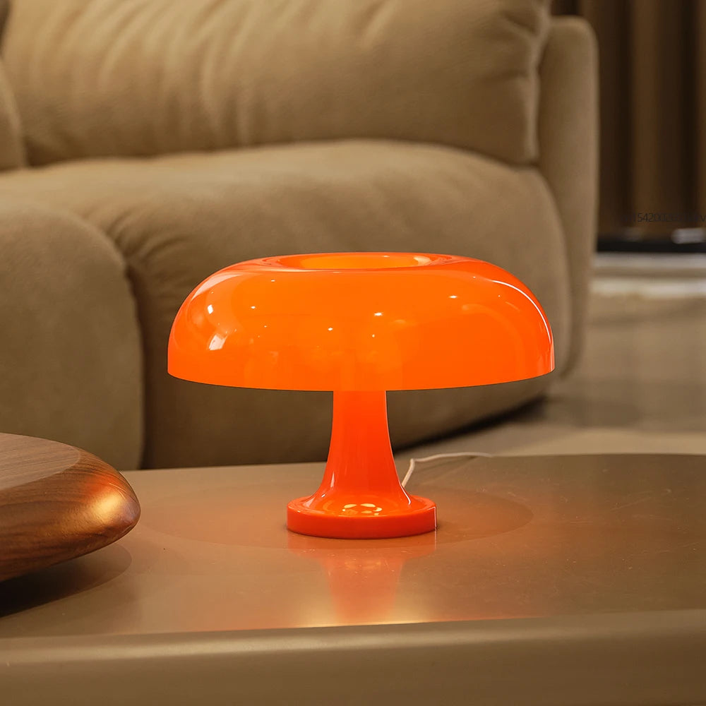 lampe champignon orange vintage design lampe de table bibliothèque lampe de chevet