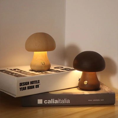 Lampe champignon petits brun beige lampe de chevet veilleuse