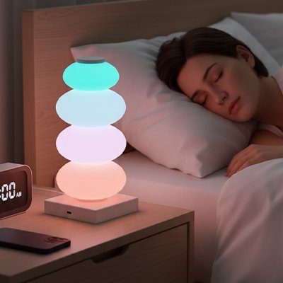 Lampe de chevet design arc-en-ciel