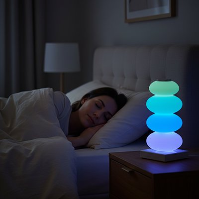Lampe de chevet design arc-en-ciel