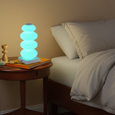 Lampe de chevet design lumière bleue