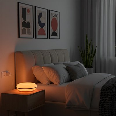 Lampe de chevet design soucoupe tactile