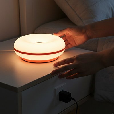 Lampe de chevet design tactile soucoupe