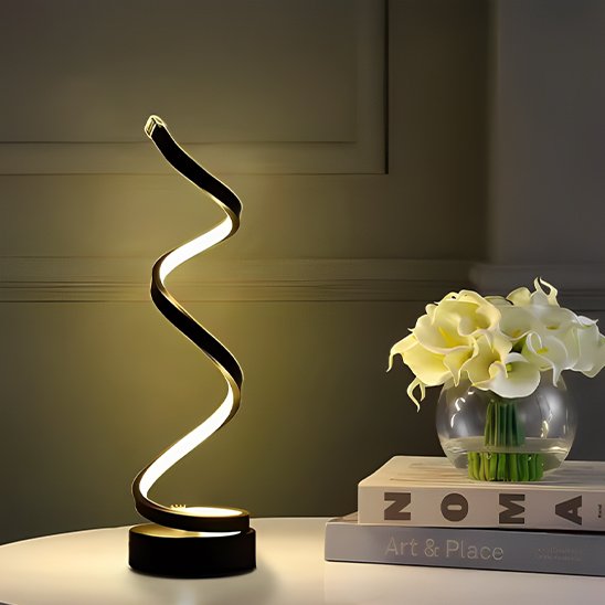 Lampe de table design spirale