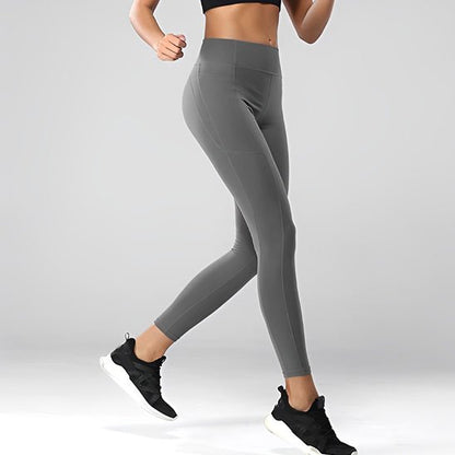 Legging femme gris taille haute