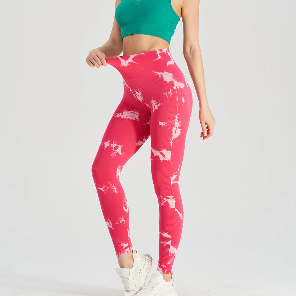 legging-femme-rose-blanc