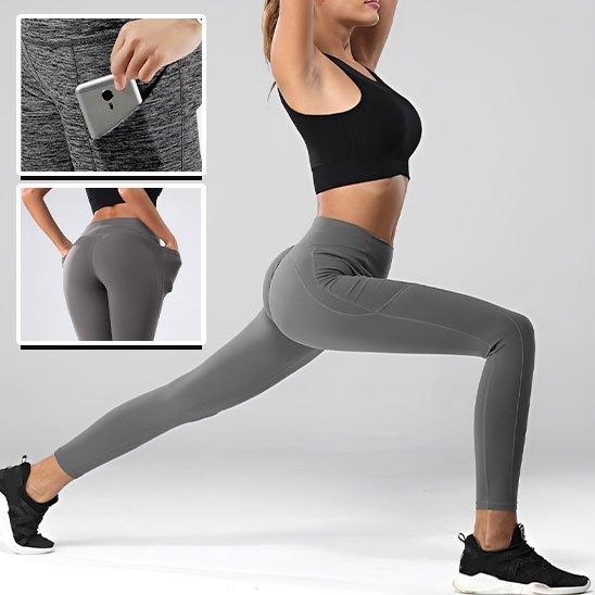 Legging femme yoga gris liberté de mouvement