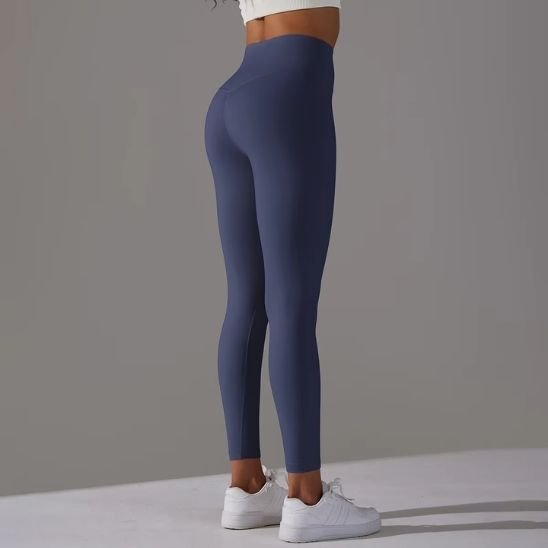 Legging sport femme bleu effet gainant push up