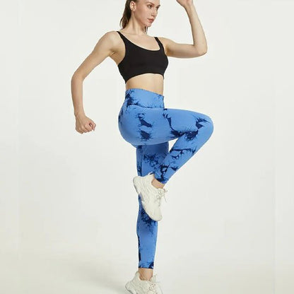 Legging sport femme maintien optimal motif marbré