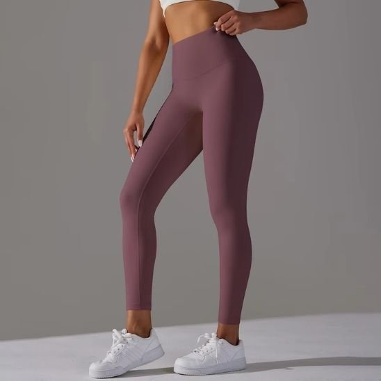 Legging sport femme mauve confort liberté de mouvement