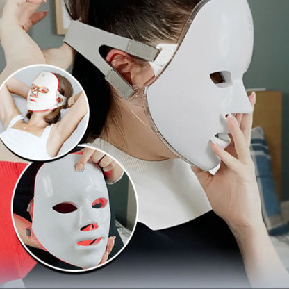 masque led visage luminothérapie 7 couleurs jeune femme 