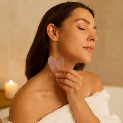 Pierre de gua sha quartz rose rafraîchissant quartz rose