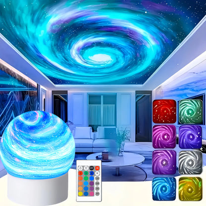 Projecteur aurore boréale ambiance cosy et méditation avec effets multicolores
