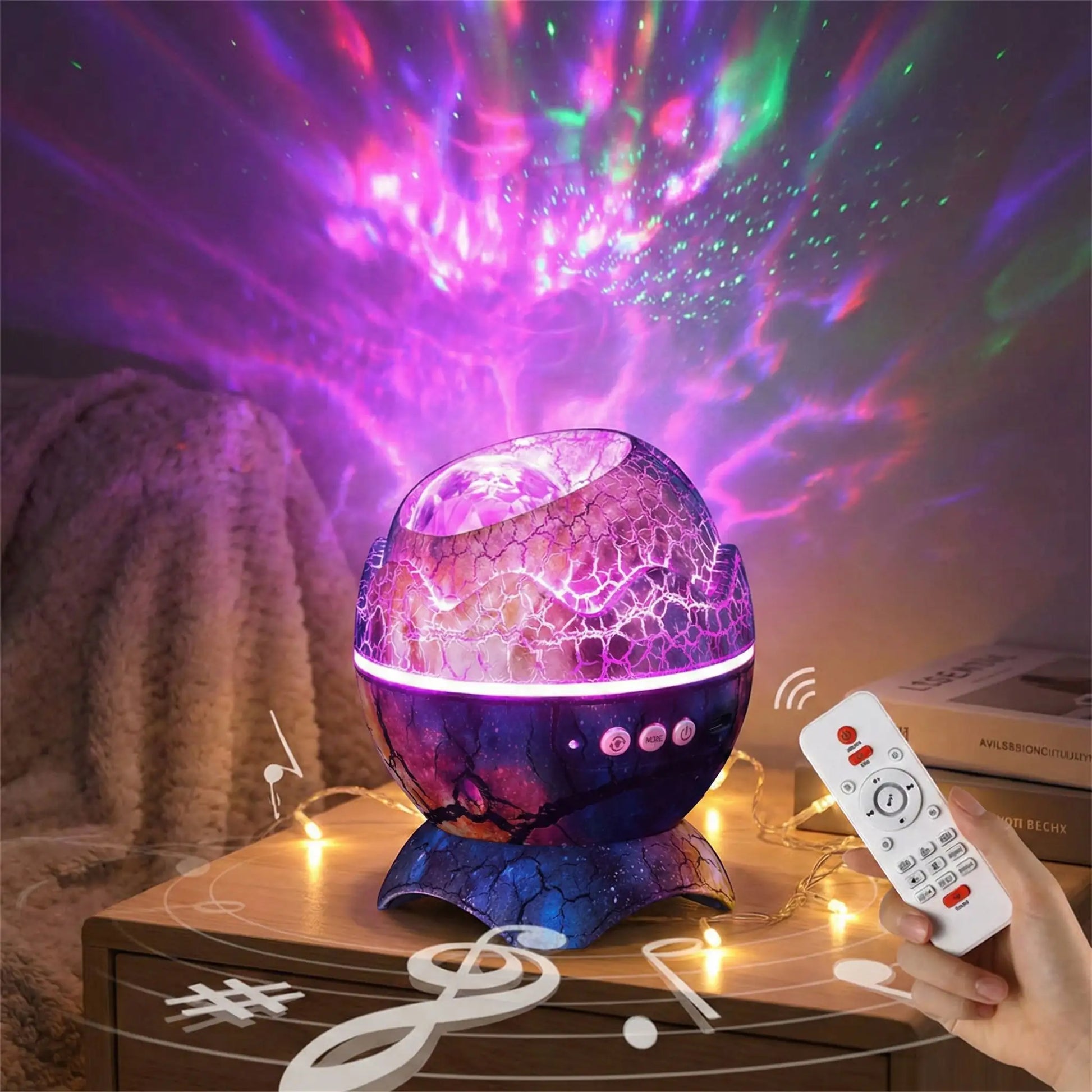 rojecteur galaxie connecté en Bluetooth pour ambiance musicale relaxante
