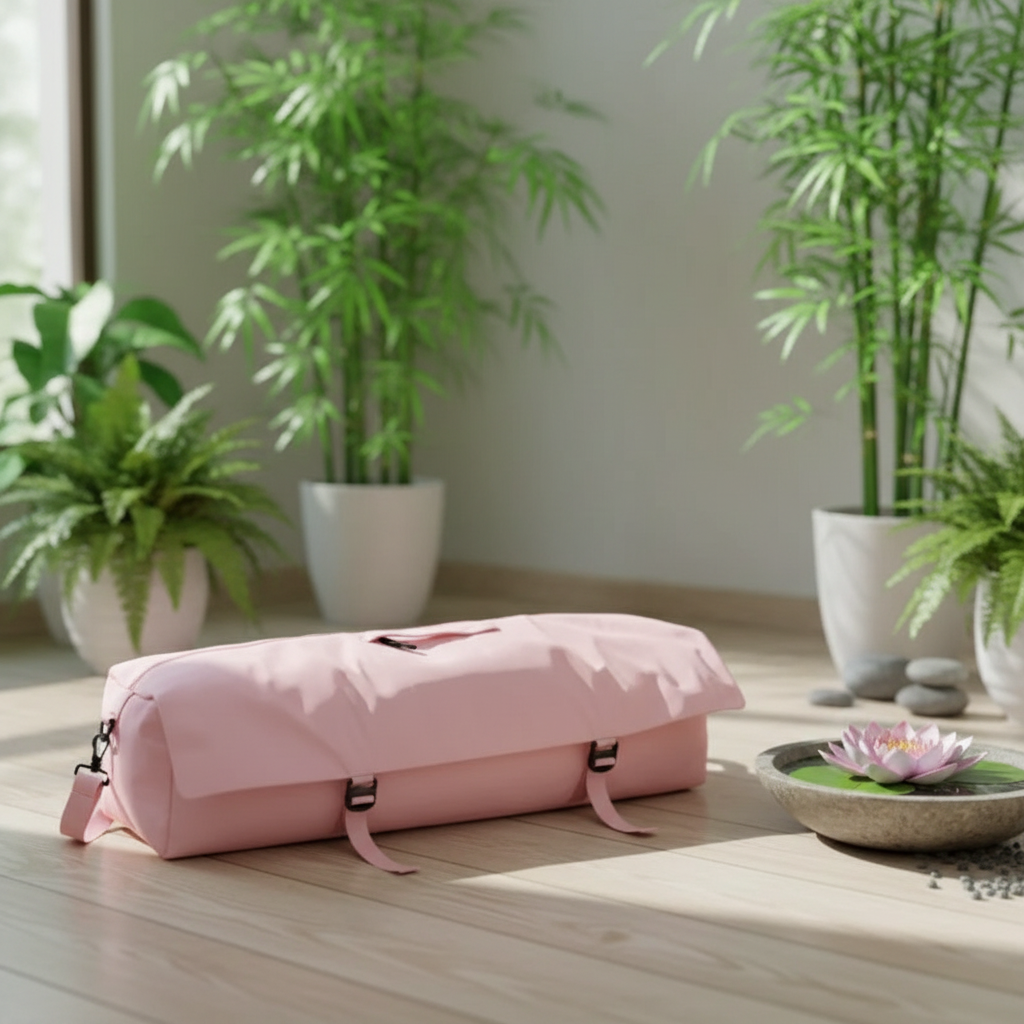 Sac à tapis de yoga rose compatible tapis standard