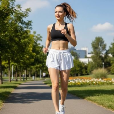 Short de sport femme jupe blanc course fitness