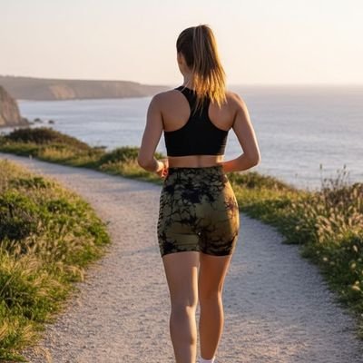 Short de sport femme kaki noir course