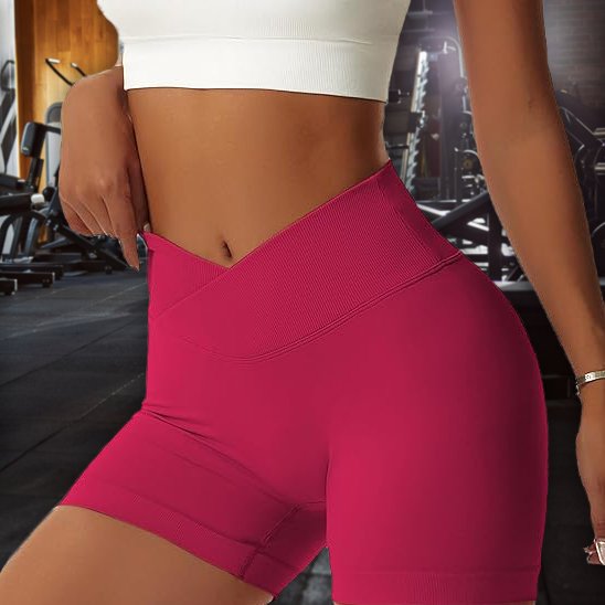 Short de sport femme rose  yoga fitness confort liberté de mouvement
