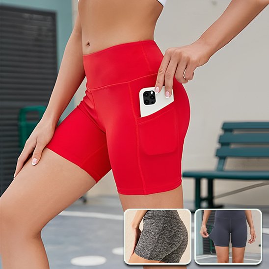 Short de sport femme fitness rouge