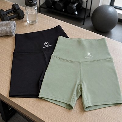 Short femme de sport taille haute mi cuisse noir ou gris