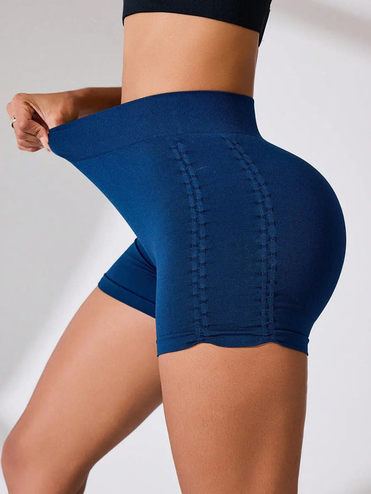 Short yoga femme seamless sans coutures — maintien taille haute