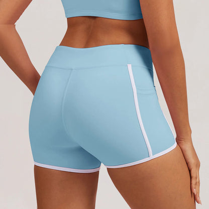 Shorty yoga effet push-up – coupe ajustée color-block respirant

