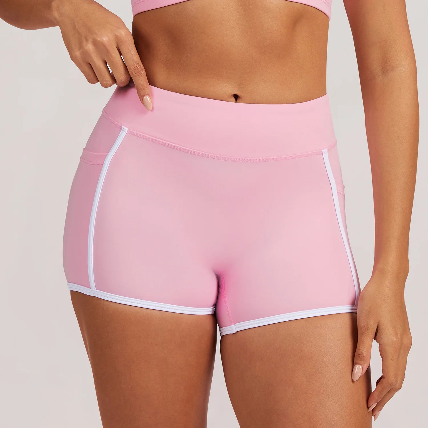 Shorty yoga femme rose – sport polyvalent yoga running color-block