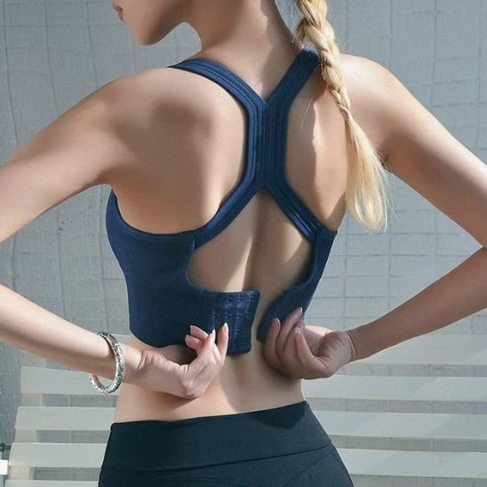 soutien gorge sport bleu marine