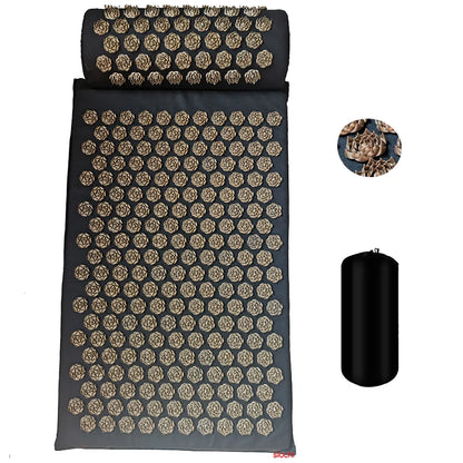 	tapis d'acupression fleur de lotus gris matériaux écologiques