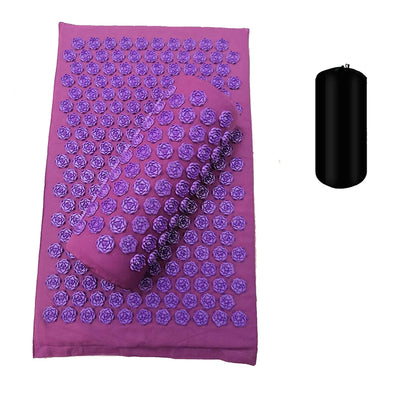 tapis d'acupression fleur de lotus violet réflexologie plantaire