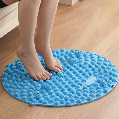 Tapis d'acupression bleu pieds réflexologie plantaire