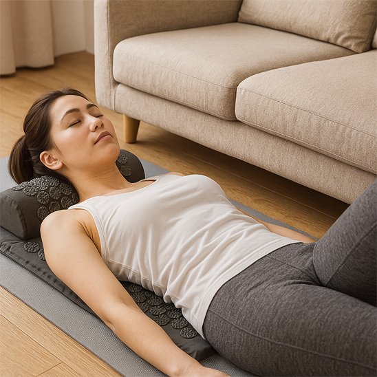 Tapis d'acupression design ergonomique femme relaxation