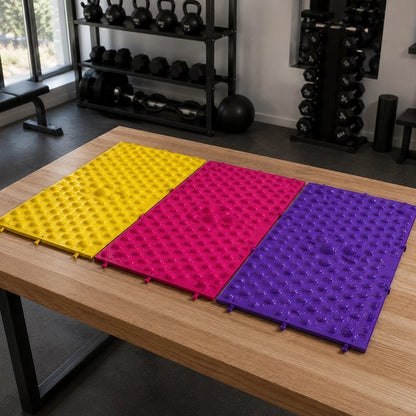 Tapis d'acupression jaune rose violet