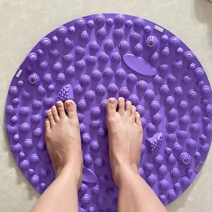 Tapis d'acupression rond mauve réflexologie plantaire