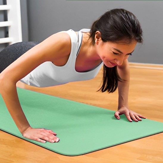Tapis de sport bleu femme pompe