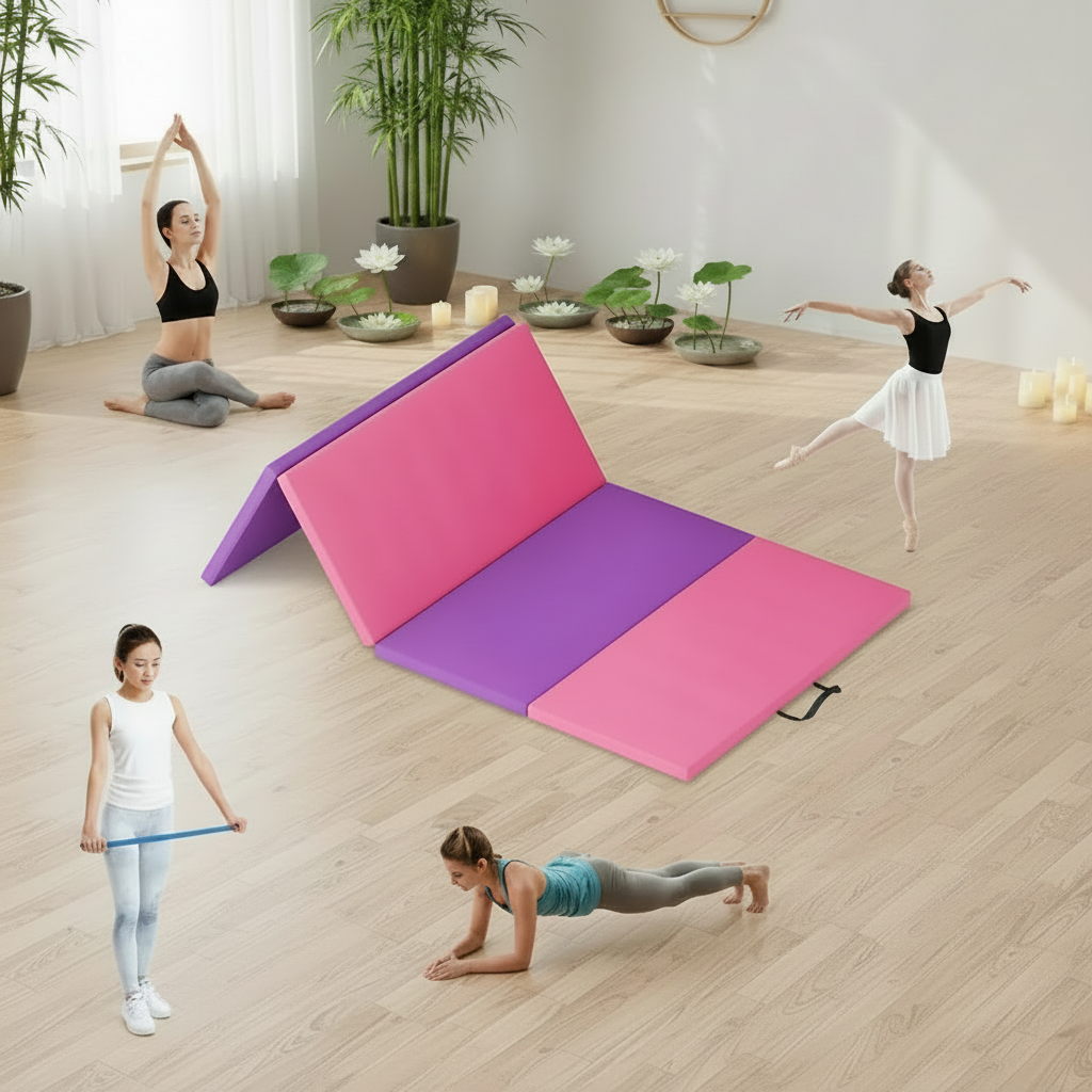 Tapis de yoga épais rose violet - utilisations yoga pilates étirements gymnastique adultes