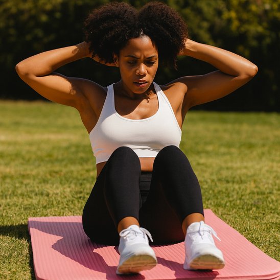 Tapis de yoga rose abdominaux femme nature