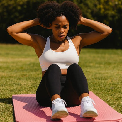 Tapis de yoga rose abdominaux femme nature