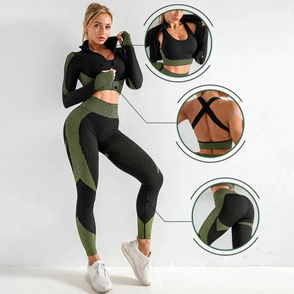 tenue de yoga sport gym fitness brassière bretelles croisées dans le dos nu legging femme moulant sexy