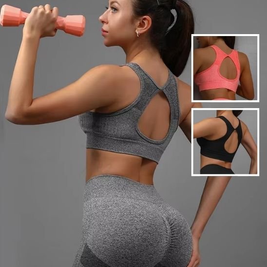 Tenue yoga brassière short gris
