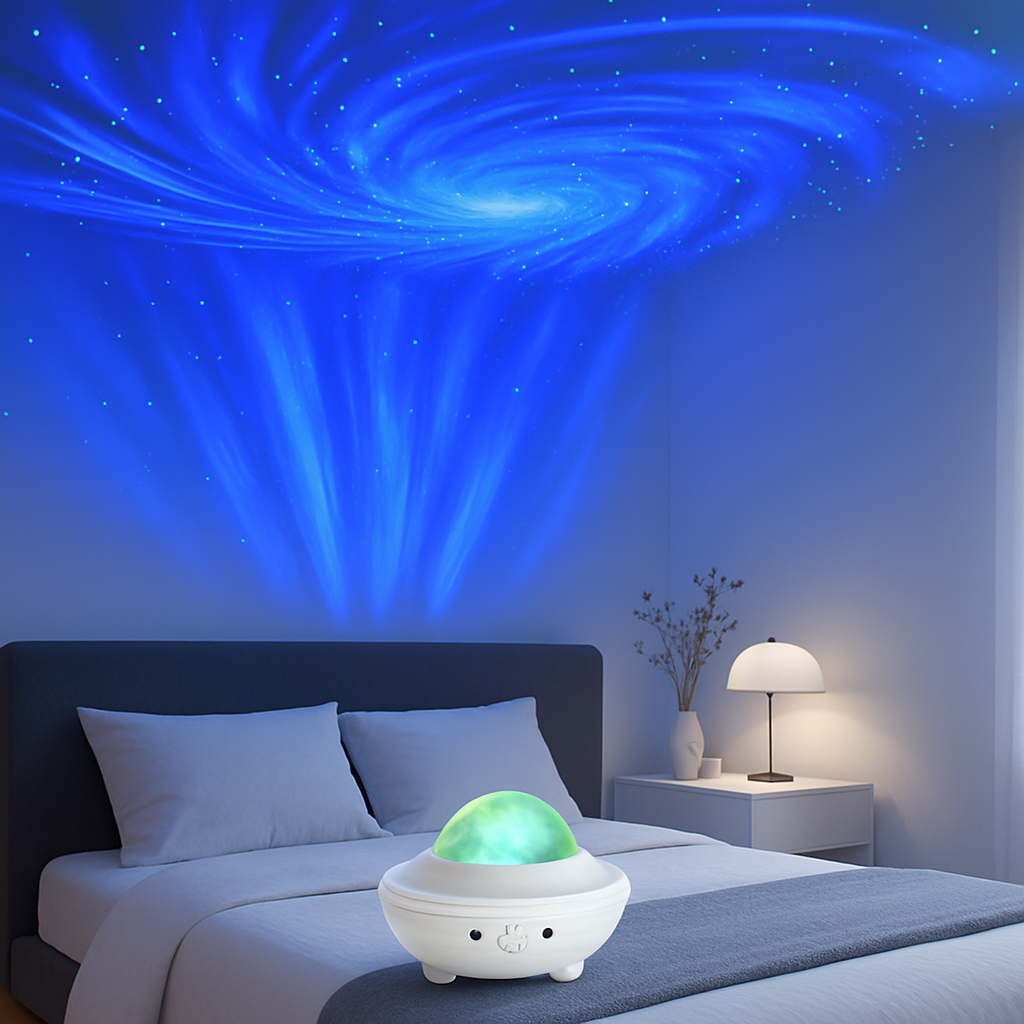 Veilleuse Aurore Boréale créant ambiance zen dans chambre