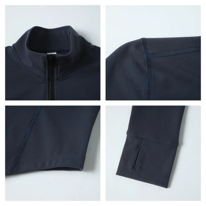 Veste de yoga femme zippée - détail fermeture éclair - coutures- manches- longues