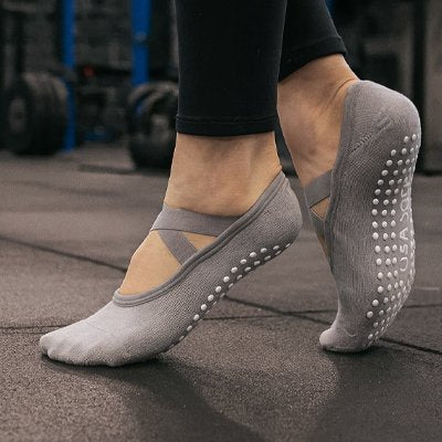 Yoga chaussettes femme élégantes antidérapantes grises