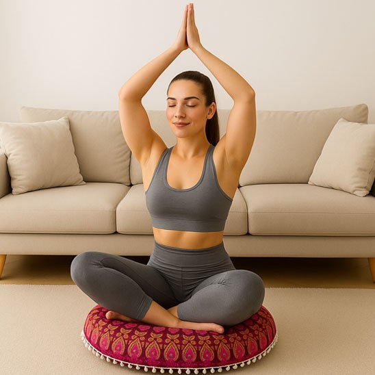 Zafu mandala femme méditatio,